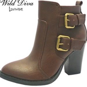 Wild Diva Lounge Cognac Dominic-14 Booties 7 New